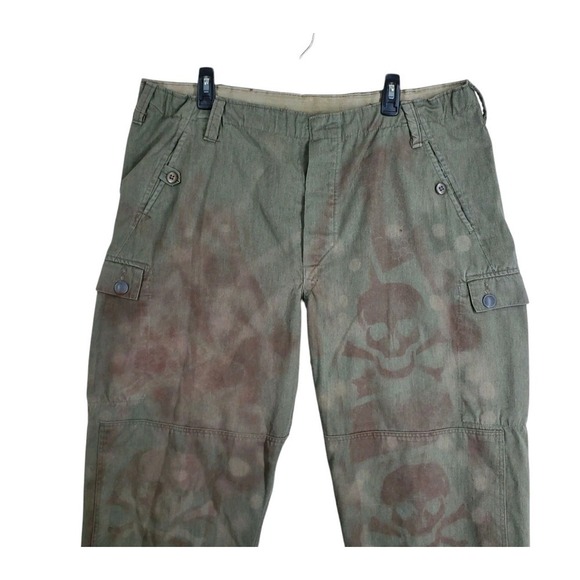 Vtg German European Mil-spec Cargo Pants Mens G 56 Buttonfly Skull Bones 38x28 - Picture 1 of 15